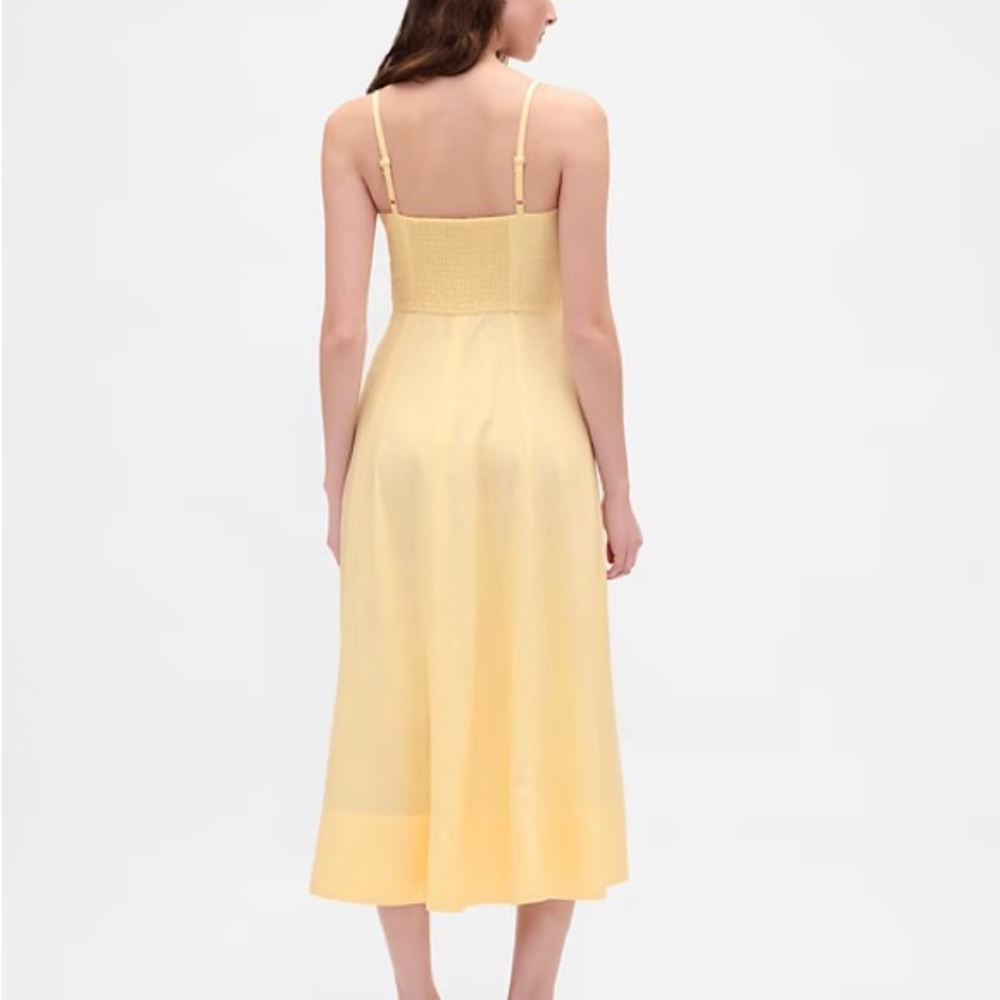 GAP Yellow Midi Dress with Spaghetti Straps - Picture 2 of 9